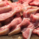Some pieces of raw (but not rancid, sorry) meat.